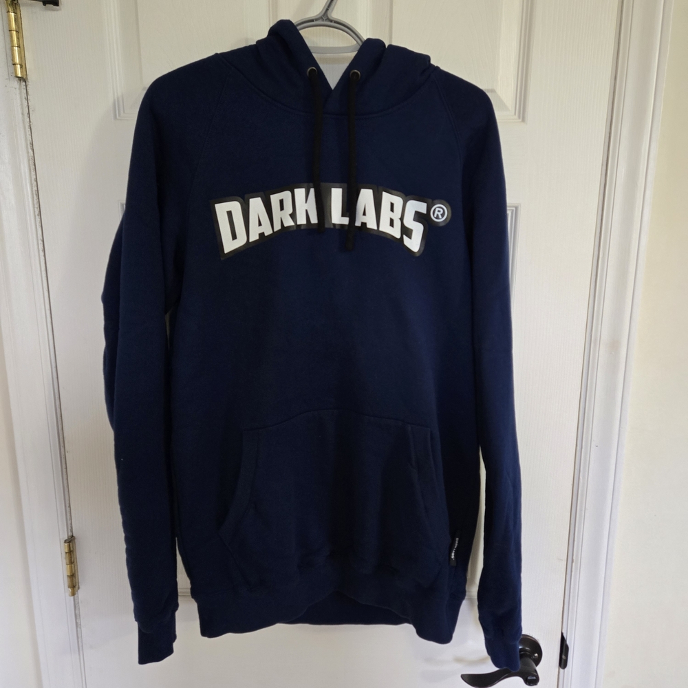 ​Dark Labs Pullover Hoodie Sweatshirt Mens Blue XL EUC